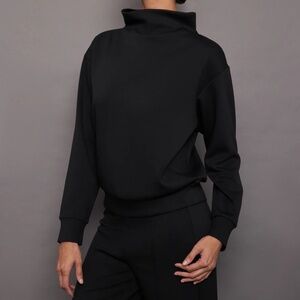 CARBON 38 Cowl Neck Knit Sweatshirt in Interlock